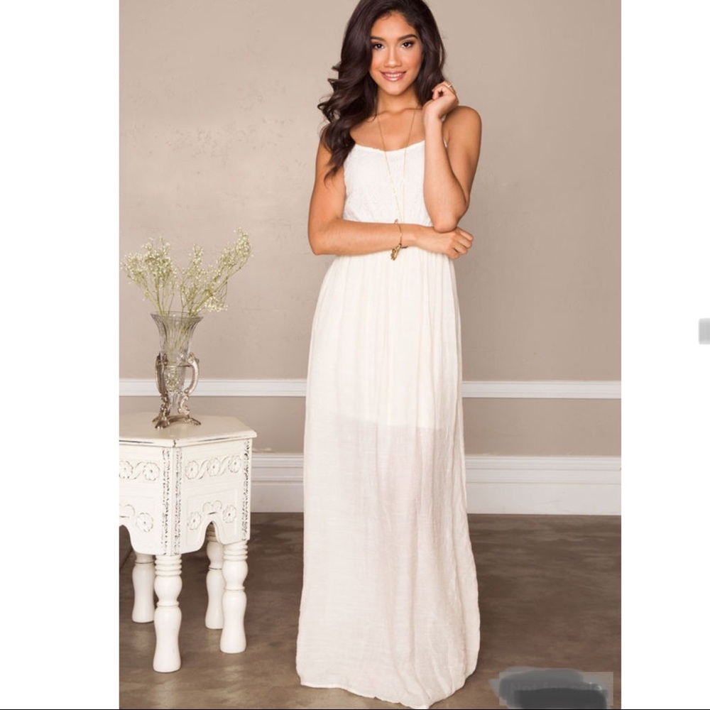 Shop Priceless Ivory Maxi Dress